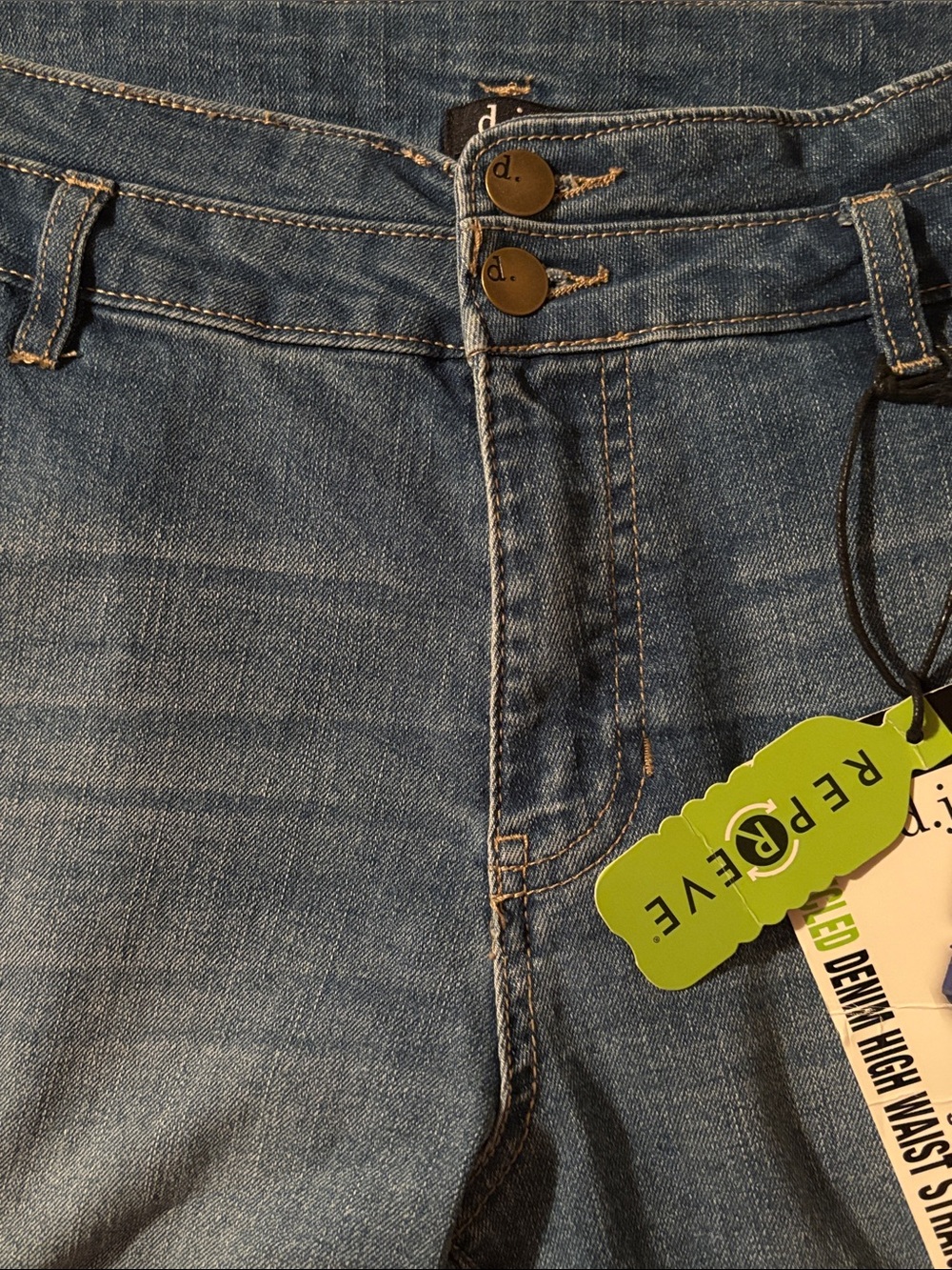 d. jeans High Waist Straight Leg Women's Jeans in medium blue stonewash - Picture 6 of 8